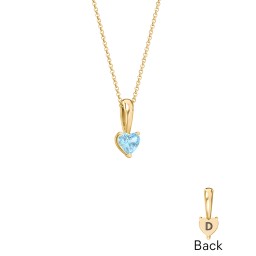 Engravable Generations Stacking Hearts Pendant - 1 in 18K Gold Plated Silver with Blue Topaz