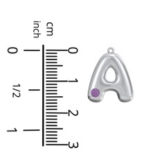 Custom Bubble Initial Necklace with Birthstone