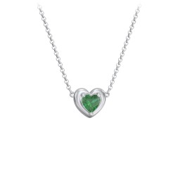 Puffy Heart Pendant with 1 Birthstone