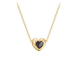 Puffy Heart Pendant with 1 Birthstone in 18K Gold Plated Silver