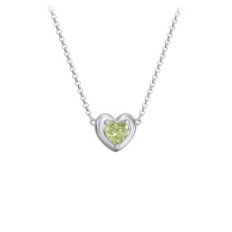 Puffy Heart Pendant with 1 Birthstone