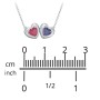 Puffy Heart Pendant with 2 Birthstones