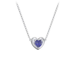 Puffy Heart Pendant with 1 Birthstone
