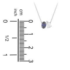 Toi et Moi Oval and Pear Gemstone Necklace