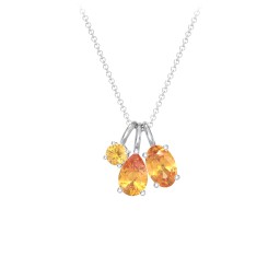 Toi et Moi + Baby and Me - Necklace Charms in 925 Sterling Silver with Citrine