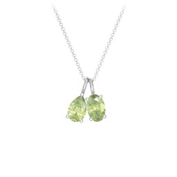 Toi et Moi Necklace Charms in 925 Sterling Silver with Peridot