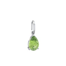 Pear Gemstone Charm in 925 Sterling Silver with Peridot