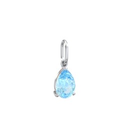Pear Gemstone Charm in 925 Sterling Silver with Blue Topaz