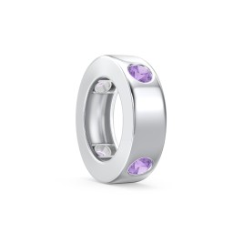 Multi-Gemstone Stacking Ring Charm in 925 Sterling Silver with Amethyst