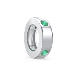 Multi-Gemstone Stacking Ring Charm in 925 Sterling Silver with Emerald
