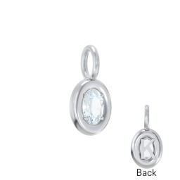 Oval Frame Stone Charm With Back Initial