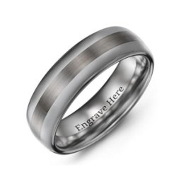 Men's Dual Finish Tungsten Ring in Tungsten