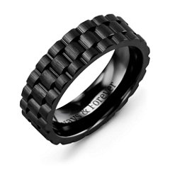 Men's Gear Grooved Brushed Ceramic Band