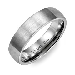 Men's Brushed Tungsten Dome Ring
