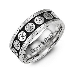 Men's Banded Circle Cobalt Ring