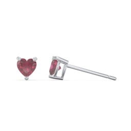 Kids Heart Birthstone Stud Earrings