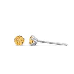 Kids 5 Prong Birthstone Stud Earrings in 925 Sterling Silver with Citrine