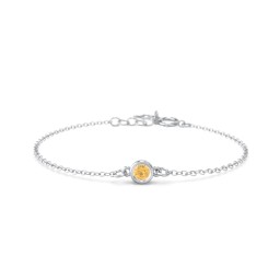 Kids and Baby Bezel Set Birthstone Bracelet in 925 Sterling Silver with Citrine