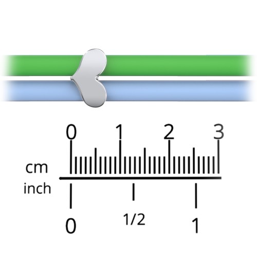 Engravable Sideways Heart Charm Silicone Bracelet Set - Double Style