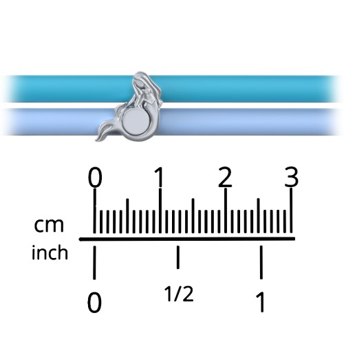 Engravable Mermaid Charm Silicone Bracelet Set - Double Style