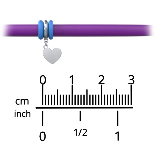 Engravable Heart Charm Silicone Bracelet Set - Single Style