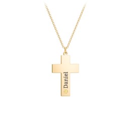 Kids Engravable Birthstone Cross Necklace