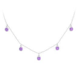 Kids Birthstone Charm Necklace with 5 Stones