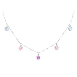 Kids Birthstone Charm Necklace with 5 Stones