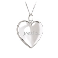 Kids Engravable Heart Photo Locket Necklace
