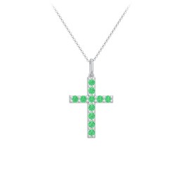 Kids Medium Gemstone Cross Pendant