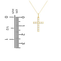 Kids Medium Gemstone Cross Pendant