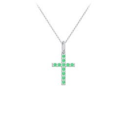 Kids Small Gemstone Cross Pendant