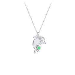 Kids Dolphin Birthstone Critter Necklace
