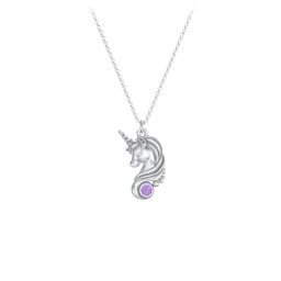 Kids Unicorn Pendant Necklace with Birthstone
