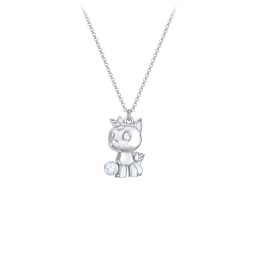 Baby Unicorn Birthstone Critter Necklace in 925 Sterling Silver with Aquamarine