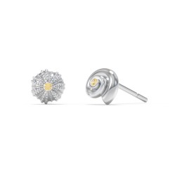 Ocean Collection Studs With Accent - Pair in 925 Sterling Silver with Citrine