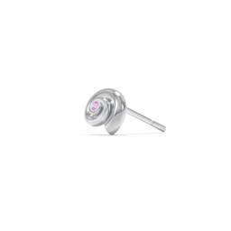 Ocean Collection Single Stud With Accent - Spiral Shell in 925 Sterling Silver with Amethyst