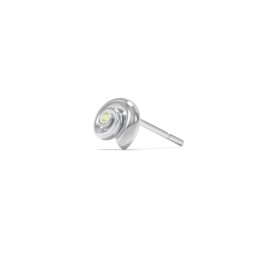 Ocean Collection Single Stud With Accent - Spiral Shell in 925 Sterling Silver with Peridot
