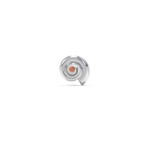 Ocean Collection Single Stud With Accent - Spiral Shell – Sterling Silver with Garnet
