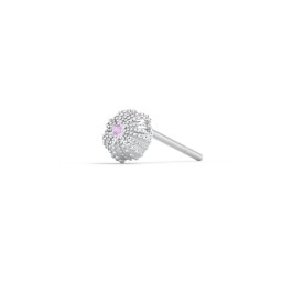 Ocean Collection Single Stud With Accent - Sea Urchin in 925 Sterling Silver with Amethyst