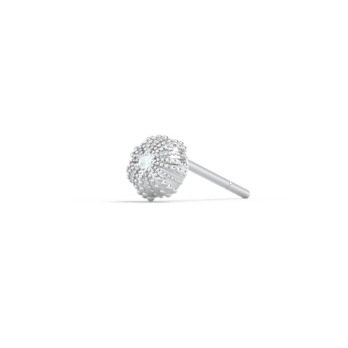 Ocean Collection Single Stud With Accent - Sea Urchin – Sterling Silver with Aquamarine