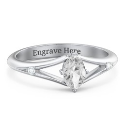 Oval Split Shank Accent Ring