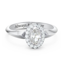 "Royal" Bezel Set Oval Cluster Ring in 925 Sterling Silver