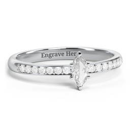 Elegant Marquise with Accent Band Ring
