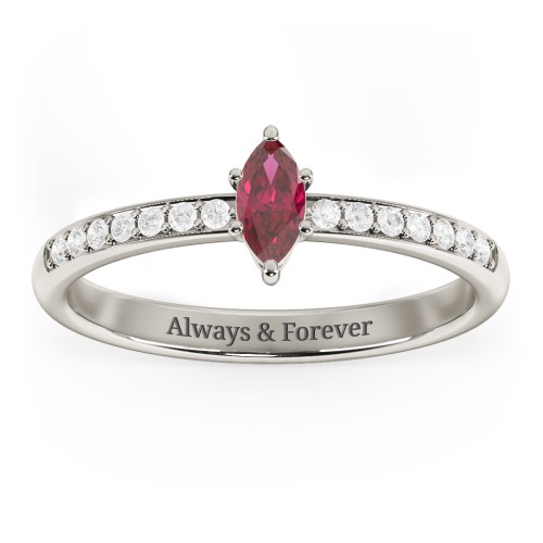 Elegant Marquise with Accent Band Ring