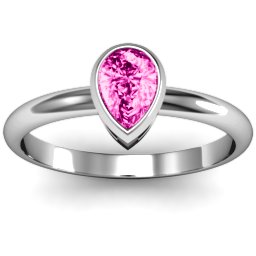 Pear with Raised Bezel Set Ring
