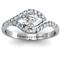 Golden Eye Pear Ring with Accent Infusion