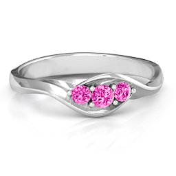 Triple Stone Swirl Ring