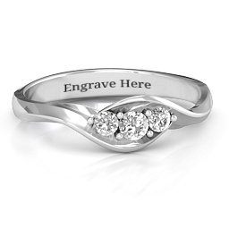 Triple Stone Swirl Ring