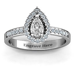 Pear Shaped Halo Ring